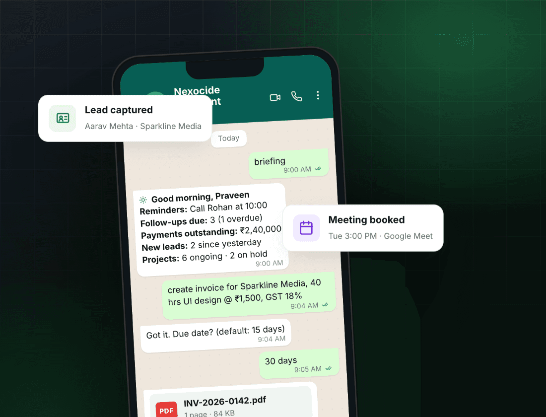 Nexocide AI – WhatsApp AI Assistant
